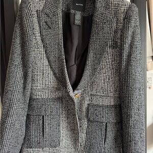 Smythe Black and White Blazer Classic Tailored Jacket